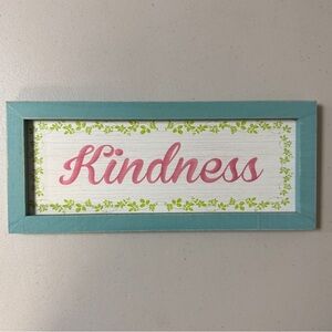 Kindness Wooden Sign Home Decor Wall Hanging Art Plaquard Plaque Floral Summer